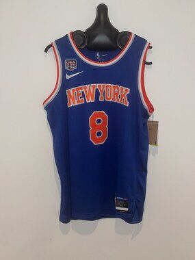 OG Anunoby #8 New York Knicks Finals Jersey 2026 Blue Men's Sizes S — 2XL